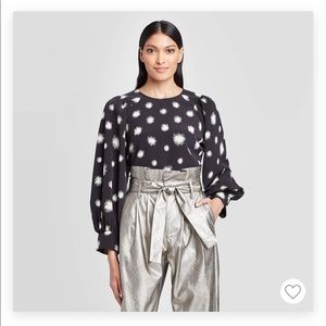 🌟🏷Women’s floral print balloon longsleeve blouse